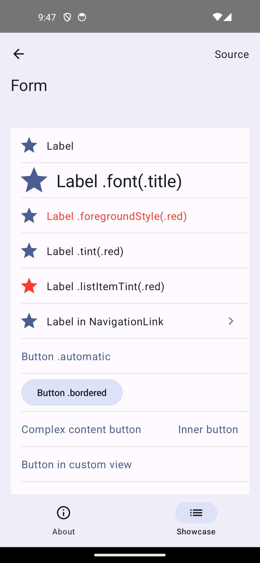 Android screenshot for Form component (light mode)