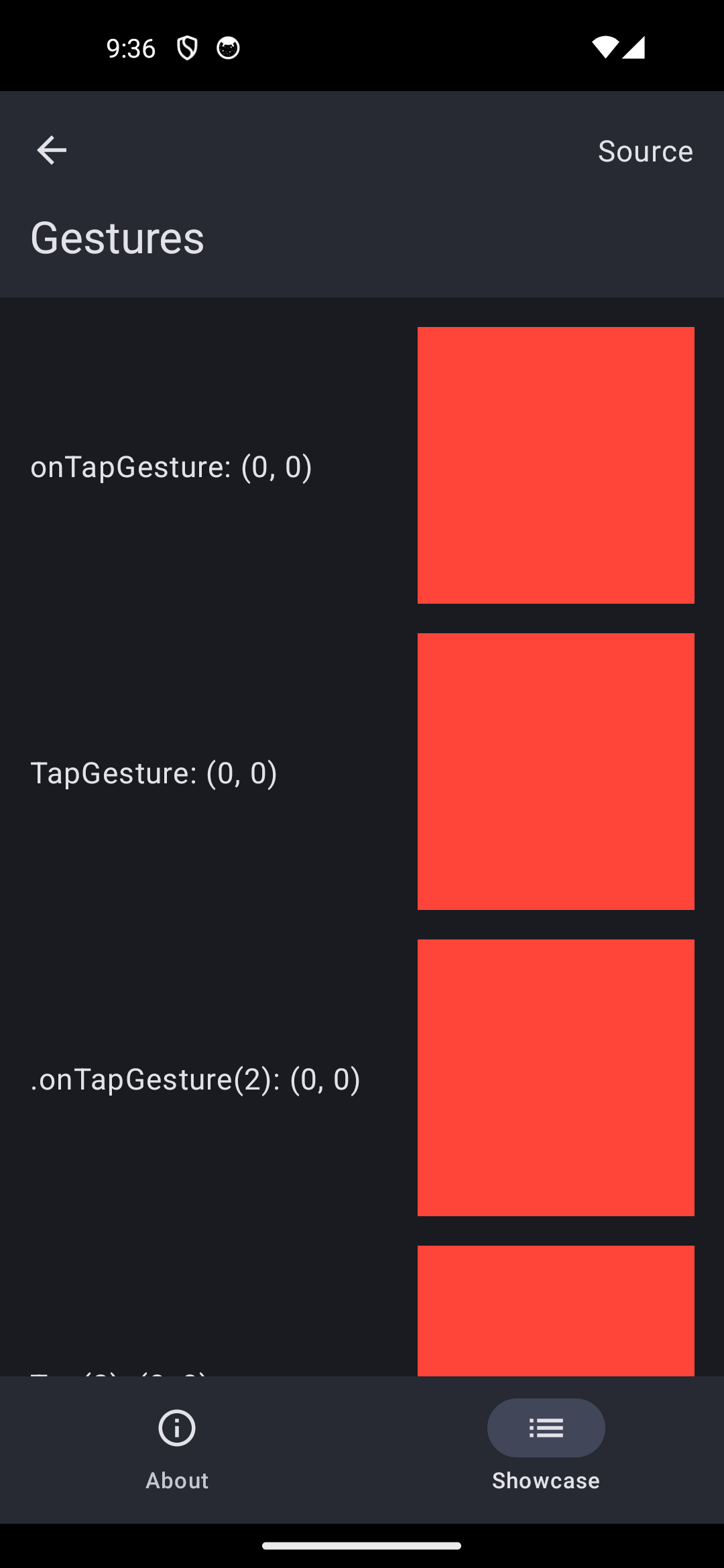 Android screenshot for Gesture component (dark mode)
