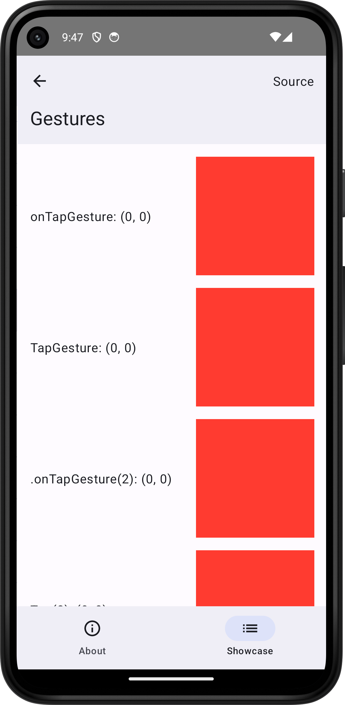 Android screenshot for Gesture component (light mode)