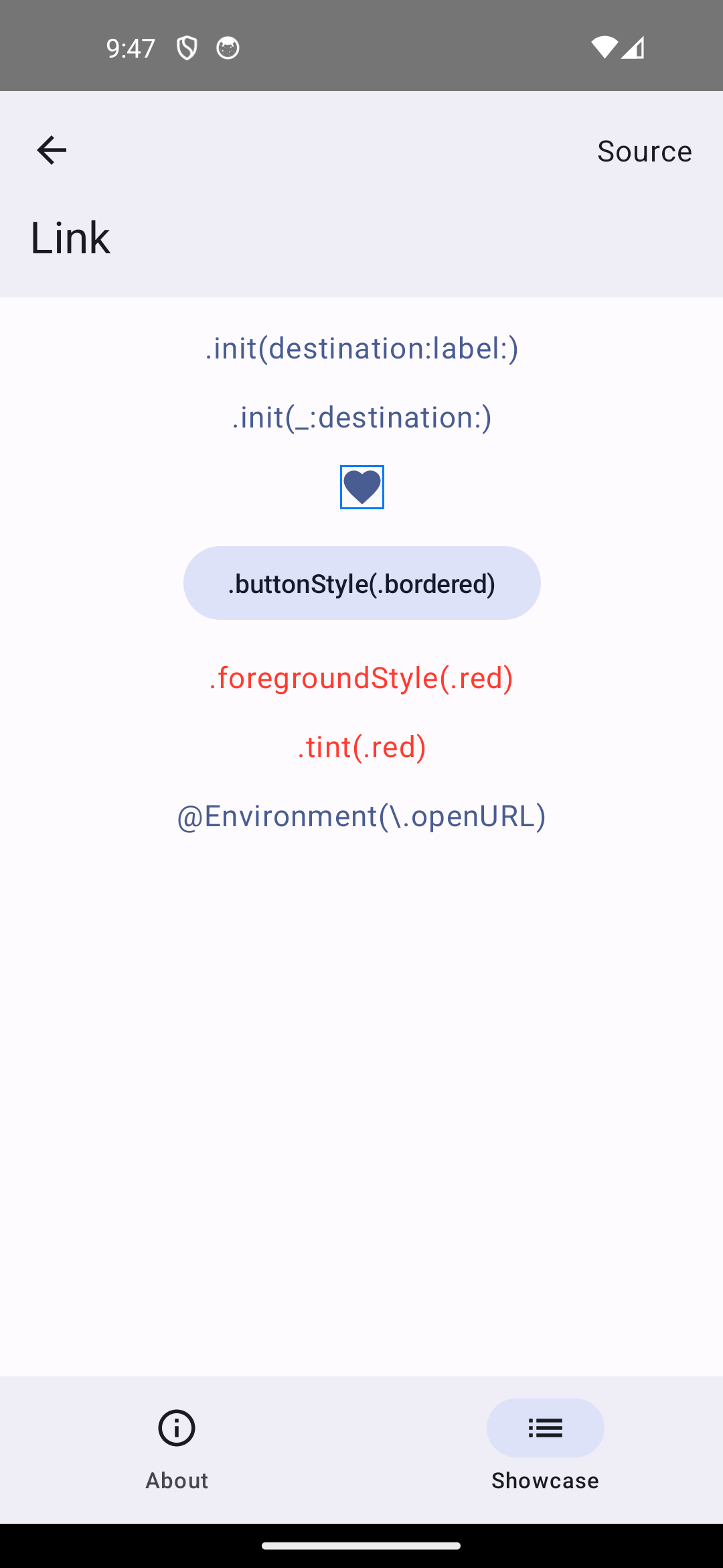 Android screenshot for Link component (light mode)