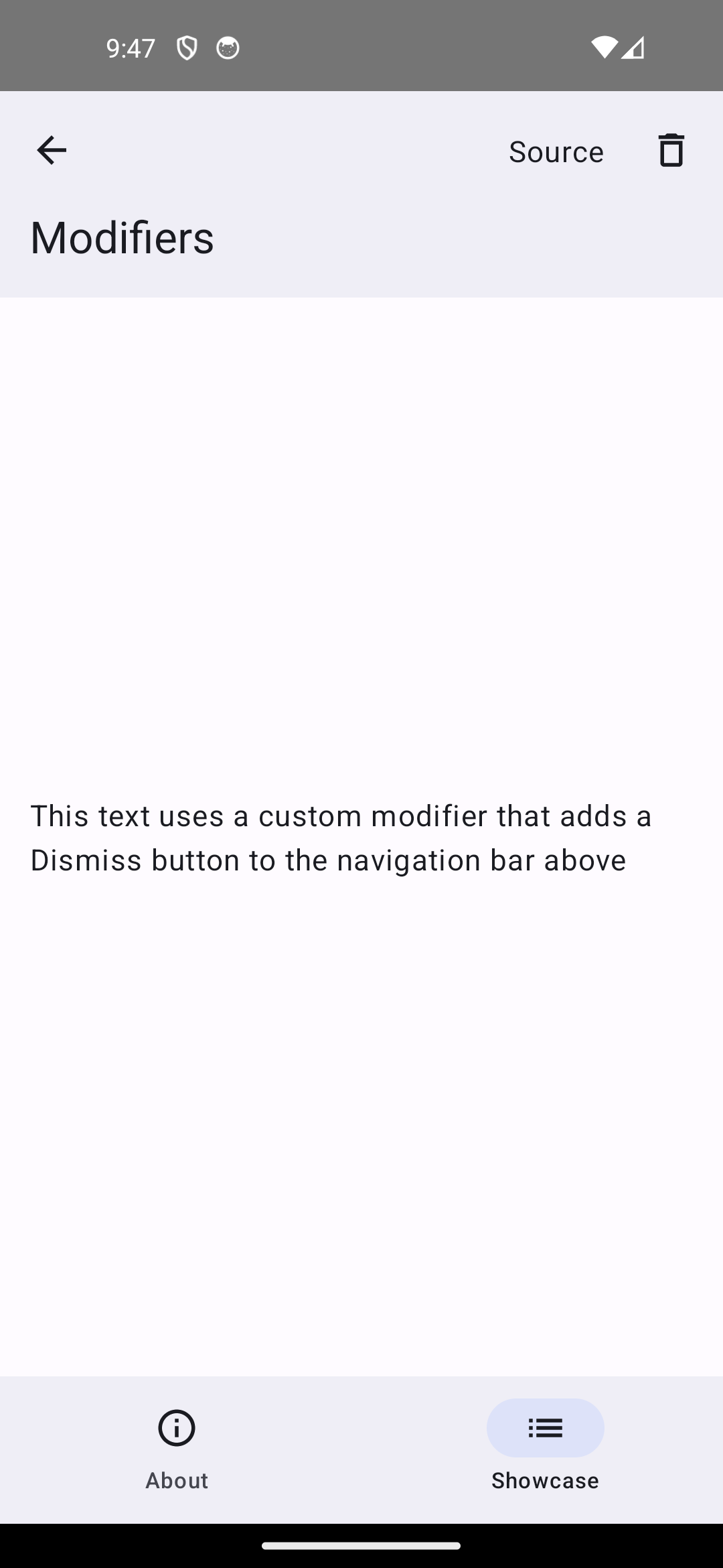 Android screenshot for Modifier component (light mode)