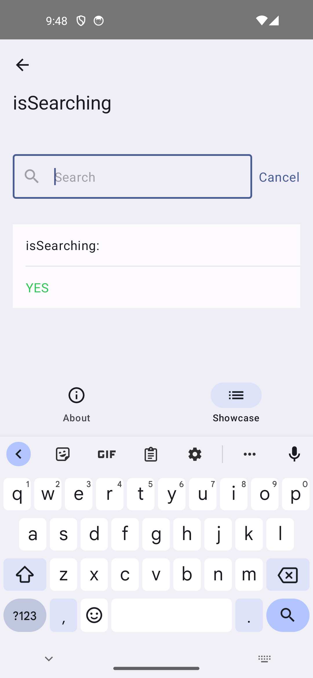 Android screenshot for Searchable component (light mode)