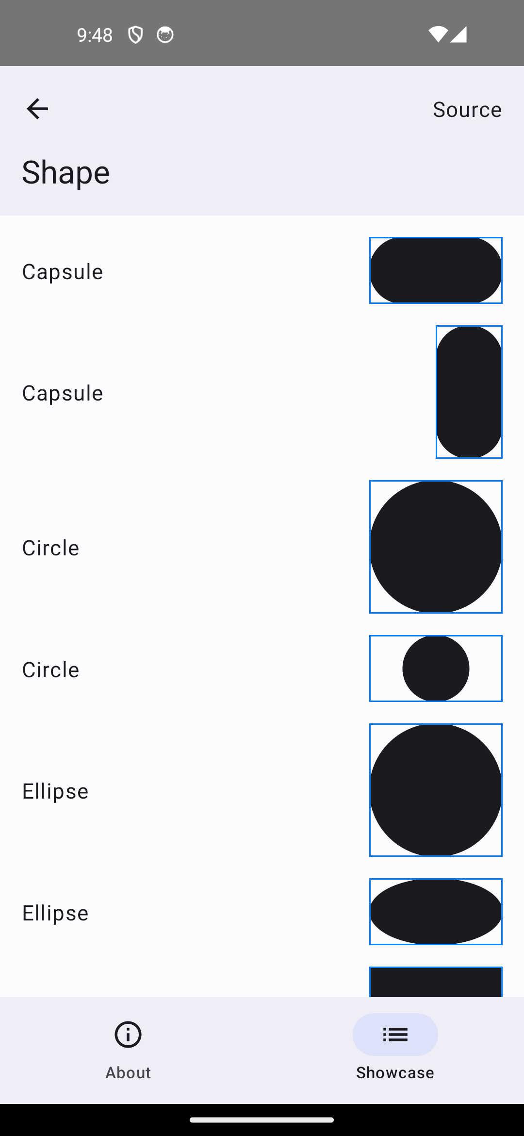 Android screenshot for Shape component (light mode)