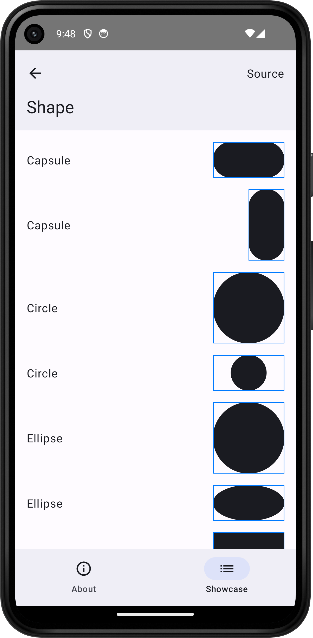 Android screenshot for Shape component (light mode)