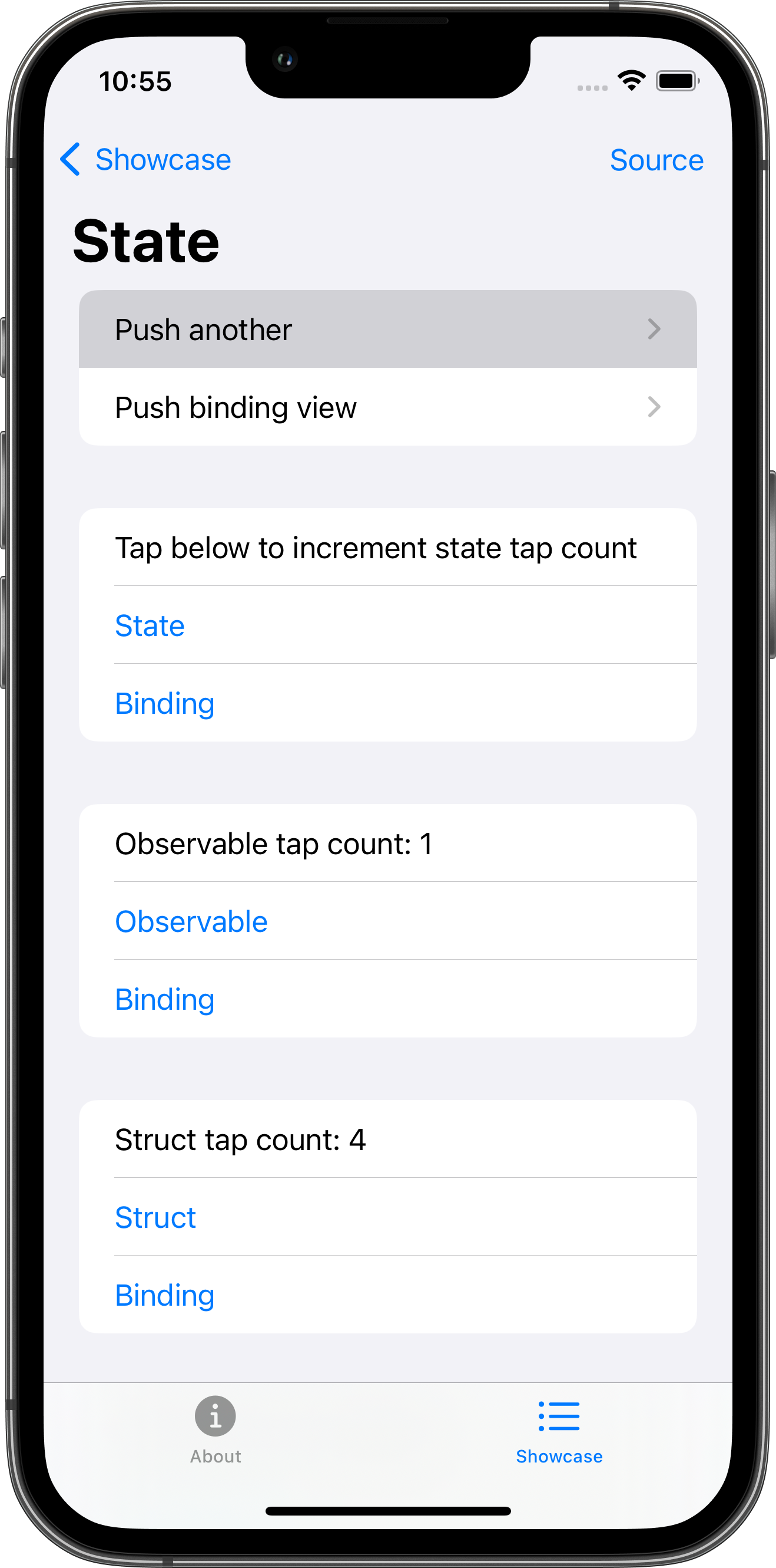 iPhone screenshot for State component (light mode)